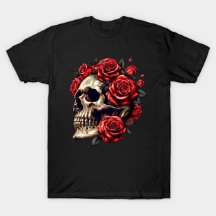 Grateful Dead Skull and Roses Hand drawn style T-Shirt